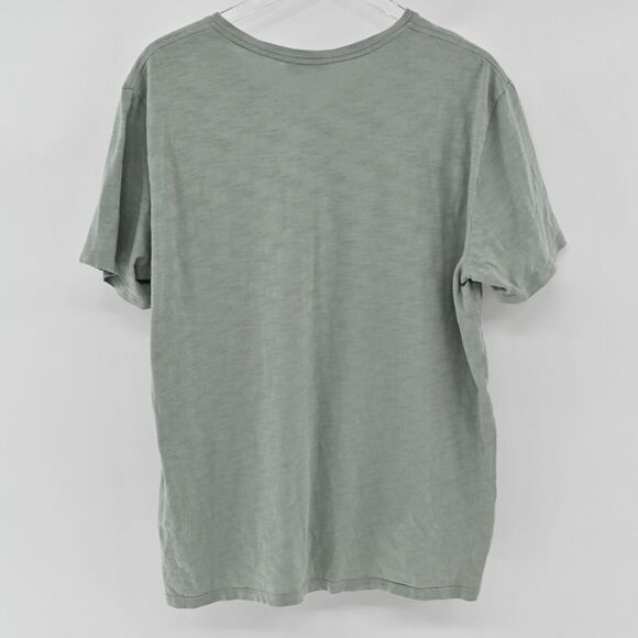 VINCE Shirt Mens Sz XL Sage Green 100% Cotton V Neck Tee Short Sleeve Basic - Picture 5 of 12
